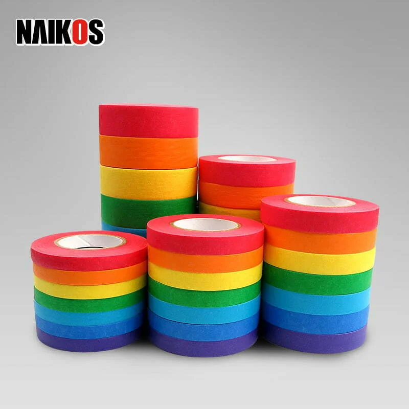 Rainbow Red Orange Yellow Green Blue Pink Purple Colourful Artist Masking Tape-1